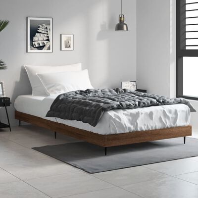 vidaXL Bedframe zonder matras bewerkt hout bruin eikenkleur 90x200 cm