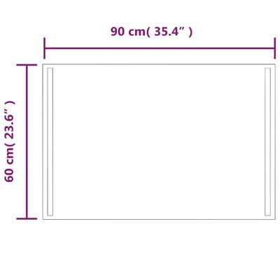 vidaXL Badkamerspiegel LED 60x90 cm