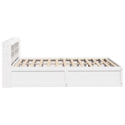 vidaXL Bedframe met hoofdbord massief grenenhout wit 160x200 cm