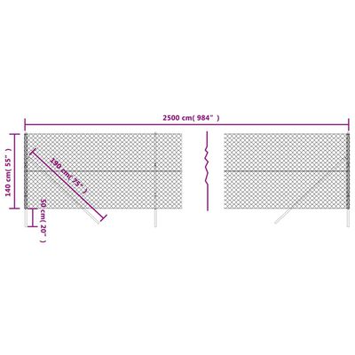 vidaXL Gaashek 1,4x25 m zilverkleurig