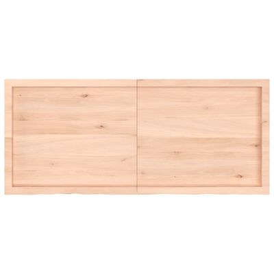 vidaXL Tafelblad 140x60x(2-4) cm onbehandeld massief eikenhout