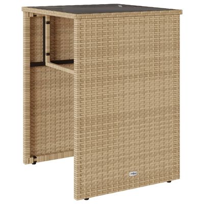 vidaXL 3-delige Bistroset met kussens poly rattan beige