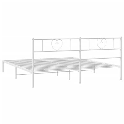 vidaXL Bedframe met hoofdbord metaal wit 180x200 cm