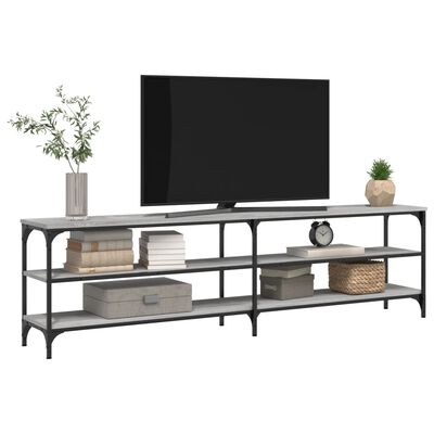 vidaXL Tv-meubel 180x30x50 cm bewerkt hout metaal grijs sonoma eiken