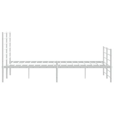 vidaXL Bedframe met hoofd- en voeteneinde metaal wit 140x190 cm