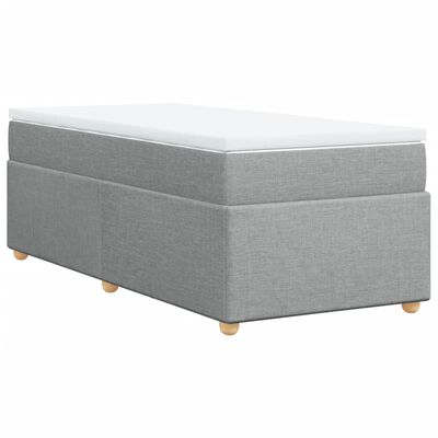 vidaXL Boxspring met matras stof lichtgrijs 100x200 cm