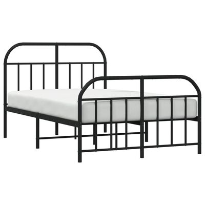 vidaXL Bedframe met hoofd- en voeteneinde metaal zwart 120x190 cm