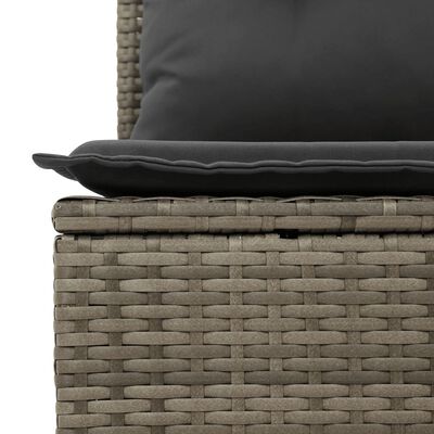 vidaXL 14-delige Loungeset met kussens poly rattan grijs