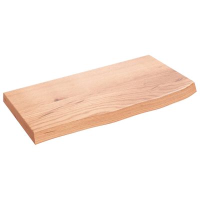 vidaXL Wastafelblad 60x30x(2-4) cm behandeld massief hout lichtbruin