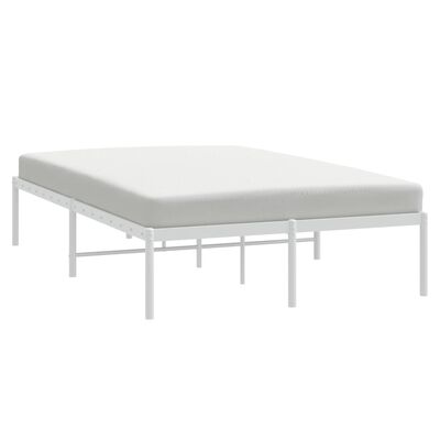 vidaXL Bedframe metaal wit 135x190 cm