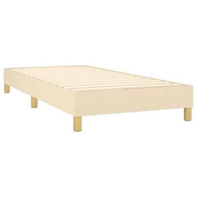 vidaXL Boxspring met matras stof crèmekleurig 80x200 cm