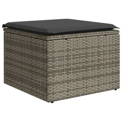 vidaXL 8-delige Loungeset met kussens poly rattan grijs