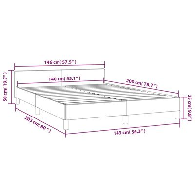 vidaXL Bedframe zonder matras stof donkerbruin 140x200 cm