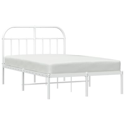 vidaXL Bedframe met hoofdbord metaal wit 120x200 cm