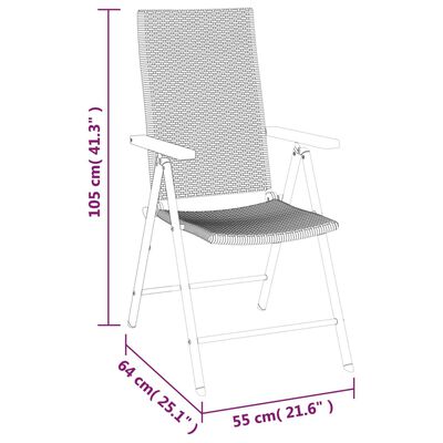 vidaXL 7-delige Tuinset poly rattan zwart en bruin