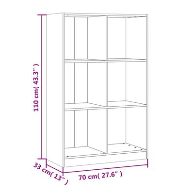 vidaXL Boekenkast 70x33x110 massief grenenhout wit