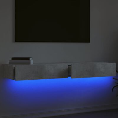 vidaXL Tv-meubels met LED-verlichting 2 st 60x35x15,5 cm betongrijs
