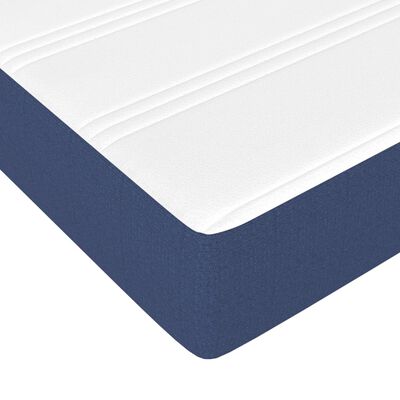 vidaXL Boxspring met matras stof blauw 90x200 cm