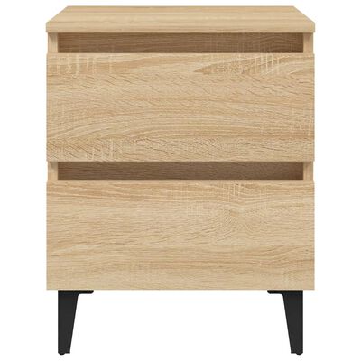 vidaXL Nachtkastjes 2 st 40x35x50 cm bewerkt hout sonoma eikenkleurig