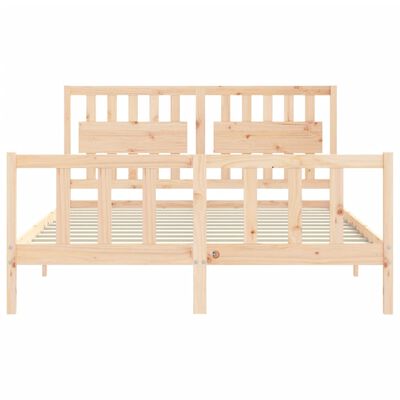 vidaXL Bedframe met hoofdbord massief hout 160x200 cm