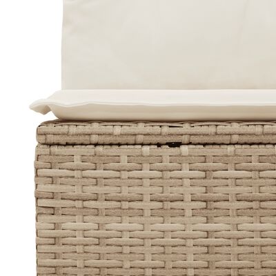 vidaXL 4-delige Loungeset met kussens poly rattan beige