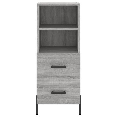 vidaXL Hoge kast 34,5x34x180 cm bewerkt hout grijs sonoma eikenkleurig