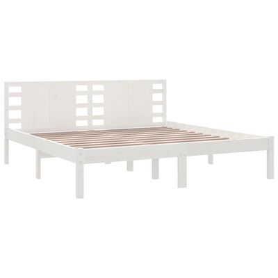 vidaXL Bedframe massief grenenhout wit 200x200 cm