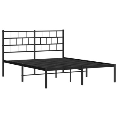 vidaXL Bedframe met hoofdbord metaal zwart 120x200 cm