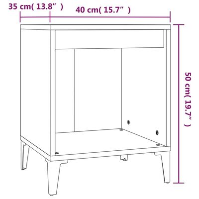 vidaXL Nachtkastje 40x35x50 cm betongrijs