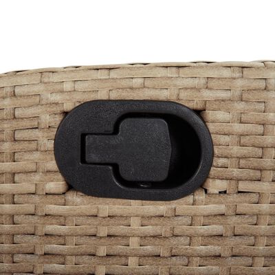 vidaXL 7-delige Tuinset met kussens poly rattan gemengd beige