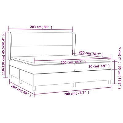 vidaXL Boxspring met matras fluweel donkergrijs 200x200 cm