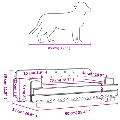 vidaXL Hondenmand 90x53x30 cm fluweel roze