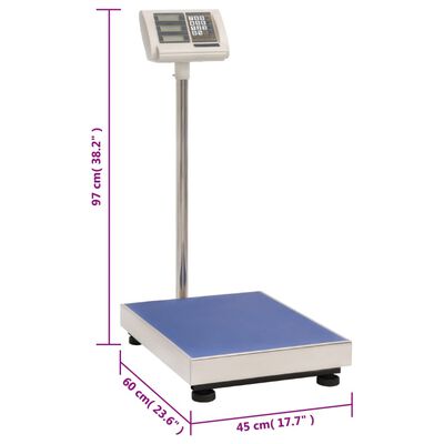 vidaXL Digitale platformweegschaal met oplaadbare batterij 300 kg