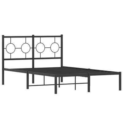 vidaXL Bedframe met hoofdbord metaal zwart 120x190 cm