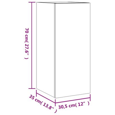 vidaXL Tv-wandmeubel met LED-verlichting 30,5x35x70 cm sonoma eiken