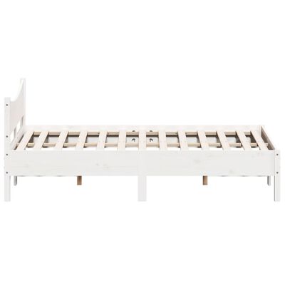 vidaXL Bedframe zonder matras massief grenenhout wit 135x190 cm