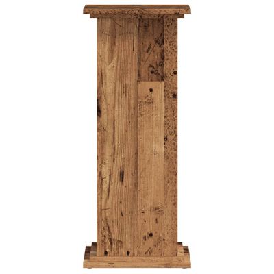 vidaXL Plantenstandaard 33x33x80 cm bewerkt hout oud houtkleurig