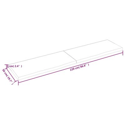 vidaXL Wandschap behandeld massief eikenhout donkerbruin