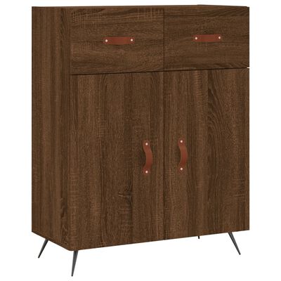 vidaXL Hoge kast 69,5x34x180 cm bewerkt hout bruin eikenkleur