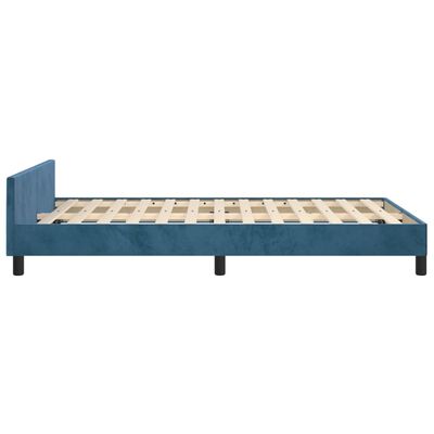 vidaXL Bedframe met hoofdbord fluweel donkerblauw 120x190 cm