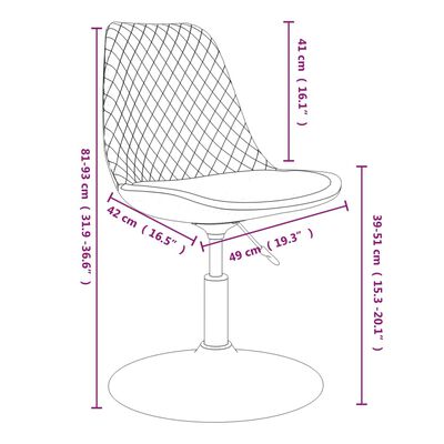 vidaXL Eetkamerstoelen draaibaar 6 st fluweel lichtgrijs