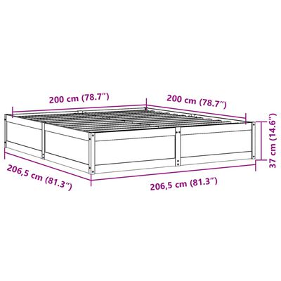 vidaXL Bedframe zonder matras massief grenenhout 200x200 cm