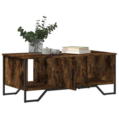 vidaXL Salontafel 100x51x40 cm bewerkt hout gerookt eikenkleurig