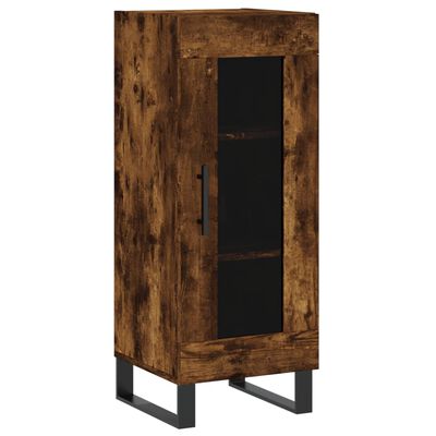 vidaXL Hoge kast 34,5x34x180 cm bewerkt hout gerookt eikenkleurig