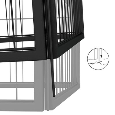 vidaXL Hondenkennel 28 panelen 100x50 cm gepoedercoat staal zwart