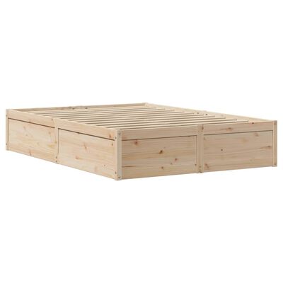 vidaXL Bedframe met hoofdbord massief grenenhout 150x200 cm