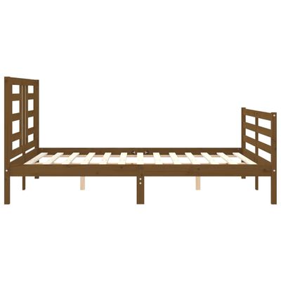 vidaXL Bedframe met hoofdbord hout honingbruin 160x200 cm