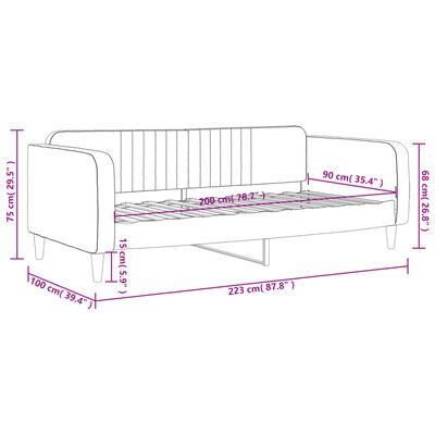 vidaXL Slaapbank 90x200 cm fluweel donkergroen