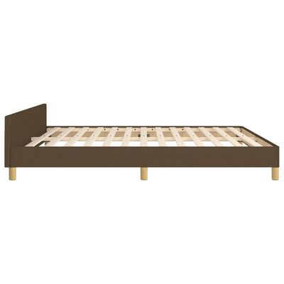 vidaXL Bedframe zonder matras stof donkerbruin 160x200 cm