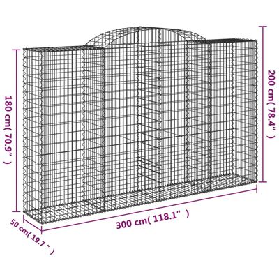 vidaXL Schanskorven 13 st gewelfd 300x50x180/200 cm ijzer